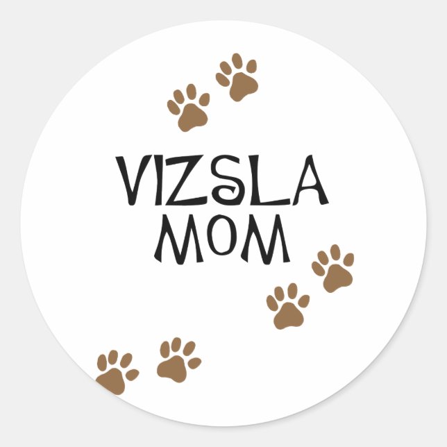 Sticker Rond Vizsla Maman (Devant)
