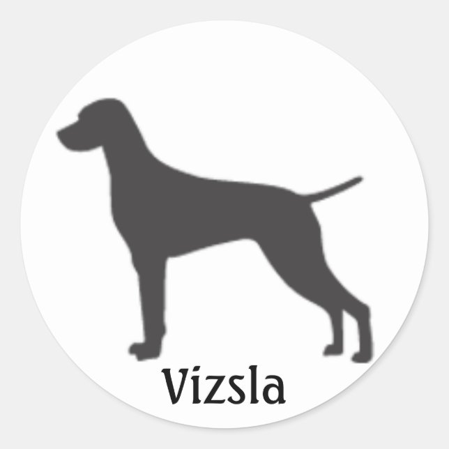 Sticker Rond Vizsla Silhouette (Devant)