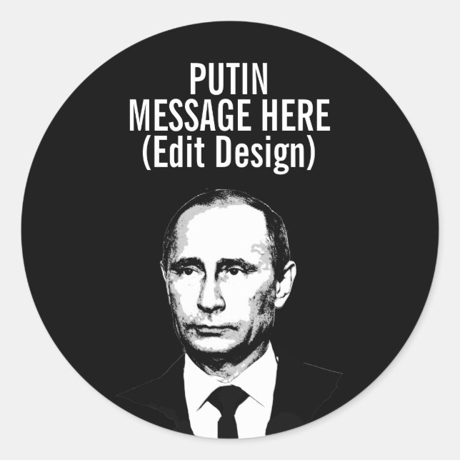 STICKER ROND VLADIMIR POUTINE PERSONNALISÉ (Devant)