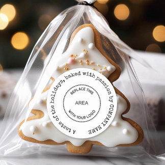 Sticker Rond Voeux de Noël de la boulangerie Nom Logo Favoriser