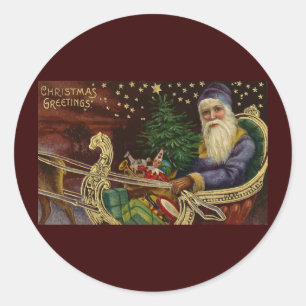 Sticker Rond Voeux de Noël Vintage