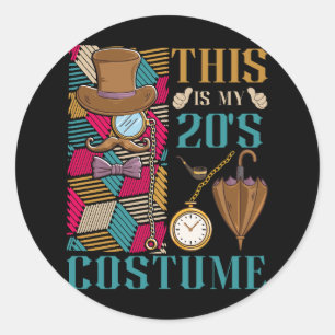 Sticker Rond Voici 20s Costume Roaring Outfit 1920 Années 20 P