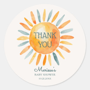 Sticker Rond Voici le Fils Baby Boy Shower