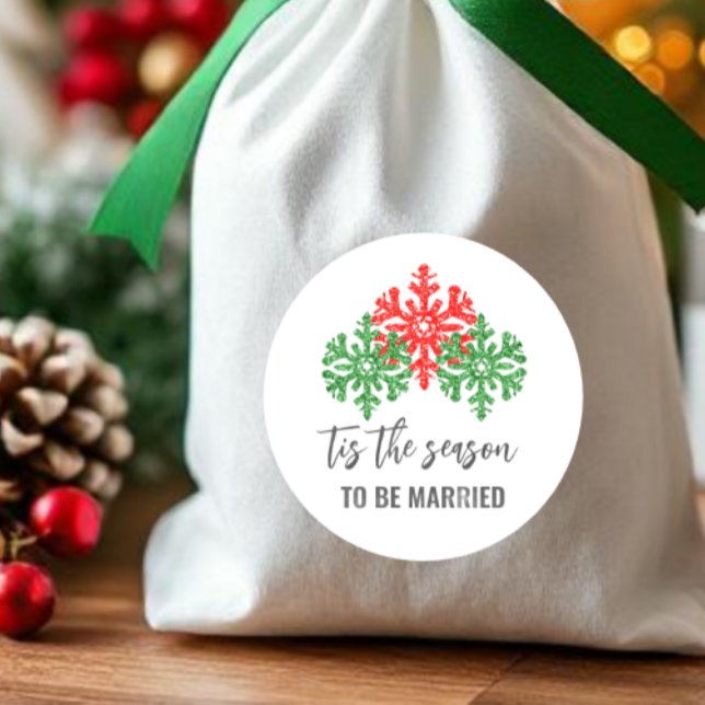 Sticker Rond Voici Le Mariage De Noël De La Saison (Créateur téléchargé)