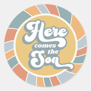 Sticker Rond Voici Le Son Sunshine Super Retro