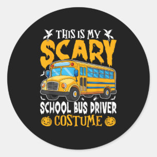 Sticker Rond Voici Mon Chauffeur De Bus À L'École Y Costume Drô
