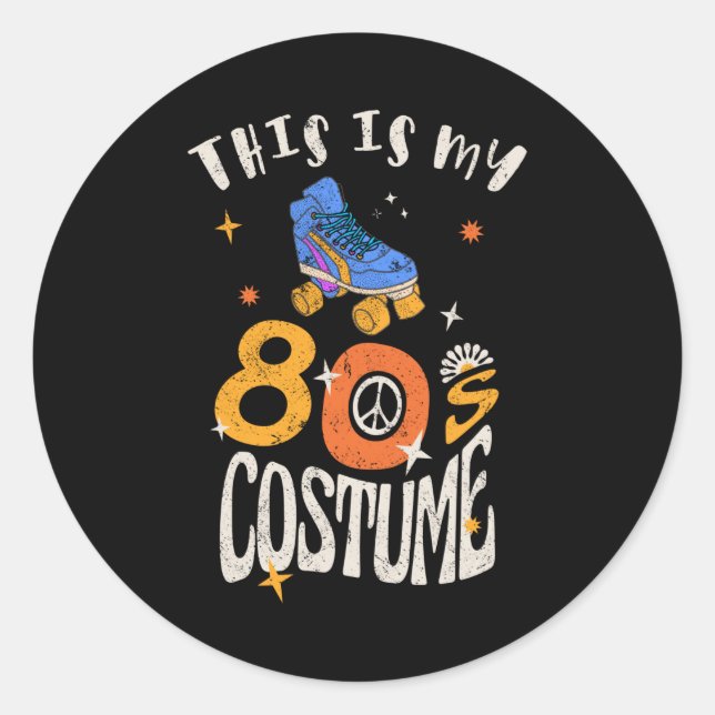 Sticker Rond Voici mon effet Costume Grunge des années 80 (Devant)