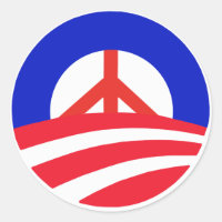 VOICI Obama avec le signe de la paix rouge