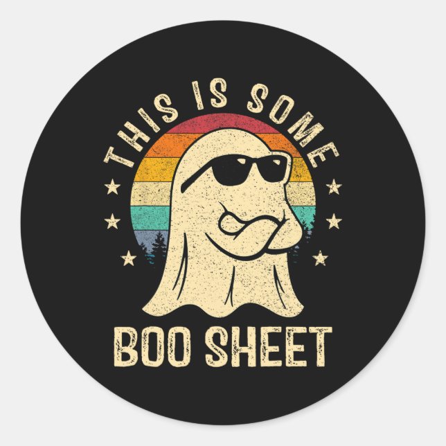 Sticker Rond Voici Une Petite Feuille De Boite Halloween Ghost  (Devant)