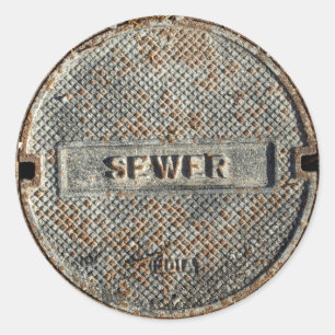 Sticker Rond Voie de couverture de trou d'égout