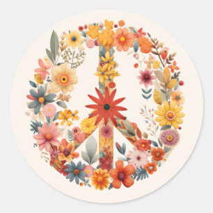 Sticker Rond Voie de Paix fleur sauvage