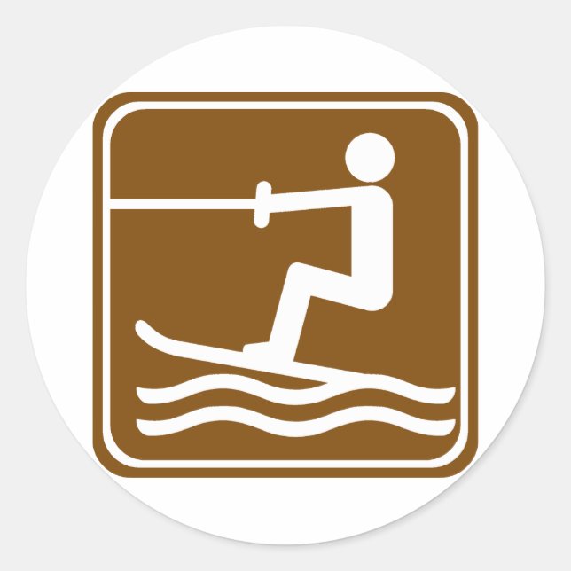 Sticker Rond Voie de ski nautique (Devant)