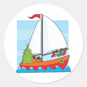 Sticker Rond Voile de Noël