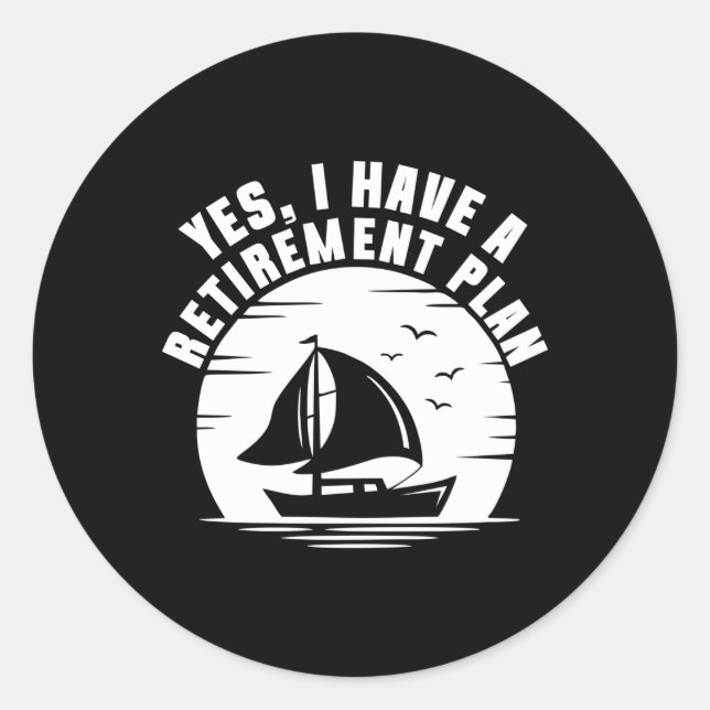 Sticker Rond Voile Pour Retiret Plan Bateau À Voilier (Devant)