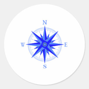 Sticker Rond Voile - Vent Rose Compas Nautique Chemise