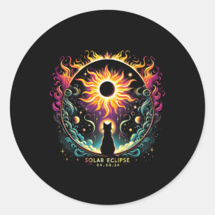 Sticker Rond Voir l'ensemble Avril 8 2024 Solar Eclipse Amoureu