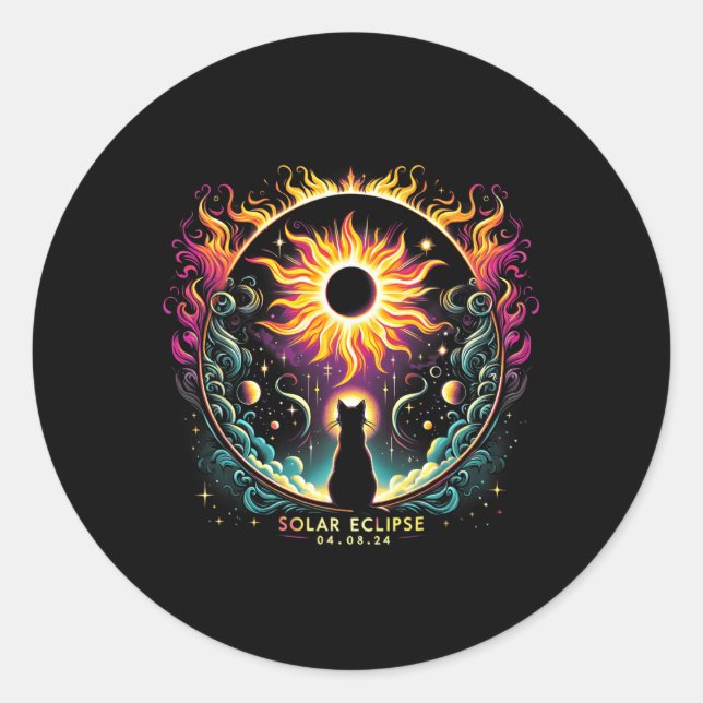 Sticker Rond Voir l'ensemble Avril 8 2024 Solar Eclipse Amoureu (Devant)
