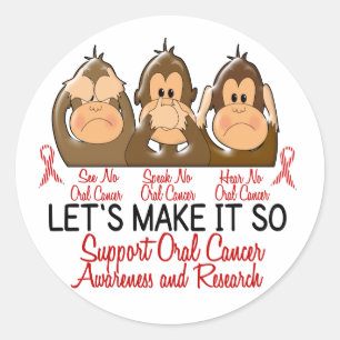 Sticker Rond Voir Parler Entendre Aucun Cancer Oral 2