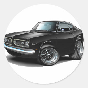 Sticker Rond Voiture 1967-69 noire de barracuda