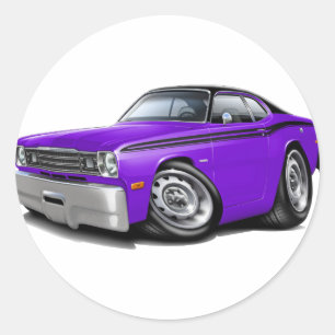 Sticker Rond Voiture 1970-74 supérieure Pourpre-Noire de