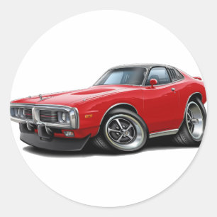 Sticker Rond Voiture 1973-74 Rouge-Noire de Se de chargeur