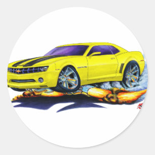 Sticker Rond Voiture 2010 Jaune-Noire de Camaro