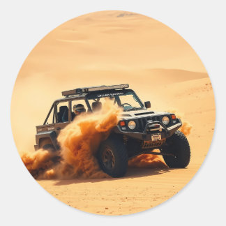 Sticker Rond Voiture à quatre roues motrices