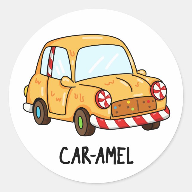 Sticker Rond Voiture-amel Funny Candy voiture-jeu (Devant)