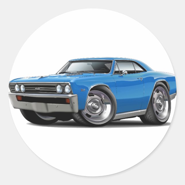 Sticker Rond Voiture bleu Chevelle 1967 (Devant)