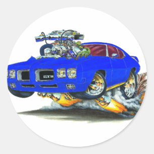 Sticker Rond Voiture bleue GTO 1970