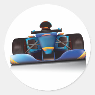 Sticker Rond Voiture Blue Racing