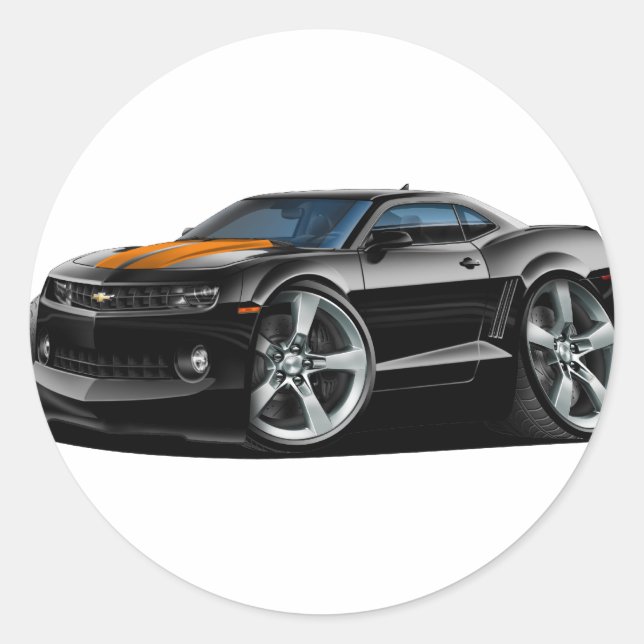 Sticker Rond Voiture Camaro Black-Orange 2010-12 (Devant)