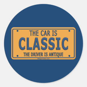 Sticker Rond Voiture classique pour conducteur antique