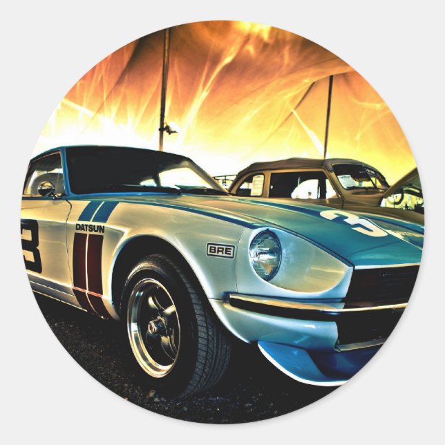 Sticker Rond Voiture Datsun Z Race (Devant)