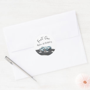 Sticker Rond Voiture de course Fast One Premier Anniversaire
