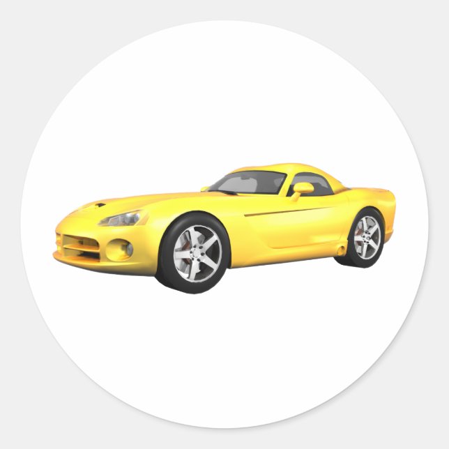 Sticker Rond Voiture de muscle de Dur-Dessus de vipère : (Devant)