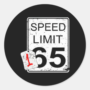 Sticker Rond Voiture Guy Speed Limit Signal Conduire Rapidement