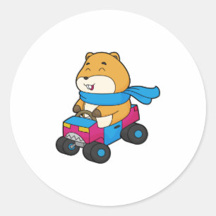 Sticker Rond Voiture Hamster