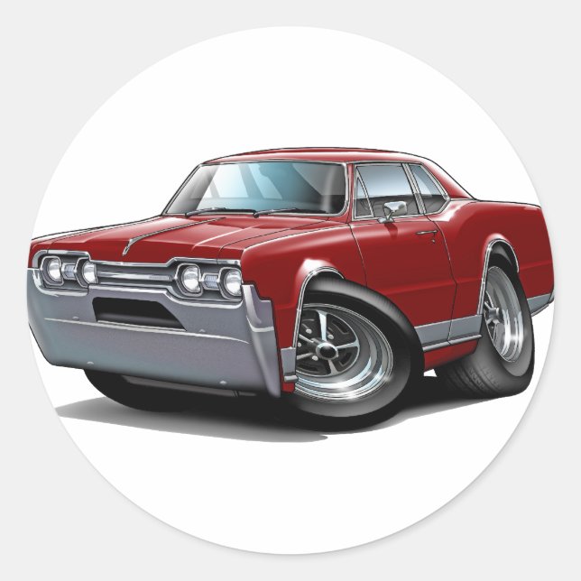 Sticker Rond Voiture Maroon Cutlass 1967 (Devant)
