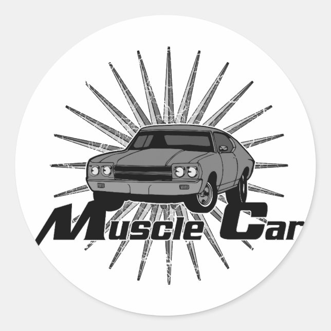 Sticker Rond Voiture musculaire Chevy Nova (Devant)