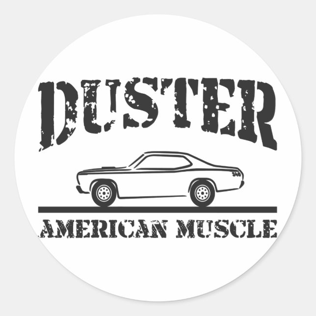Sticker Rond Voiture musicale américaine Plymouth Duster (Devant)
