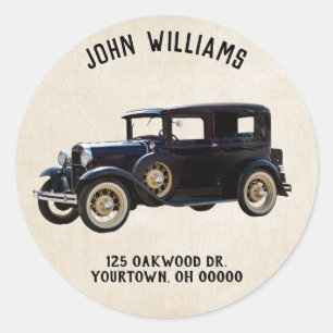 Sticker Rond voiture noire vintage