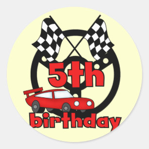 Sticker Rond Voiture Racing 5e Anniversaire Tshirts et cadeaux