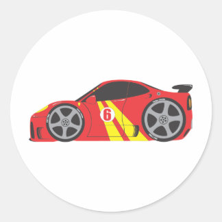 Sticker Rond Voiture Red Race