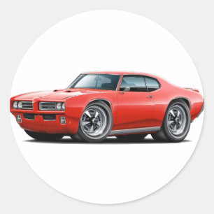 Sticker Rond Voiture Rouge GTO 1968-69