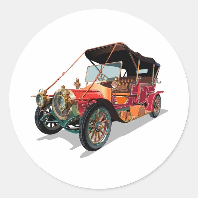 Sticker Rond Voiture Vintage (Devant)
