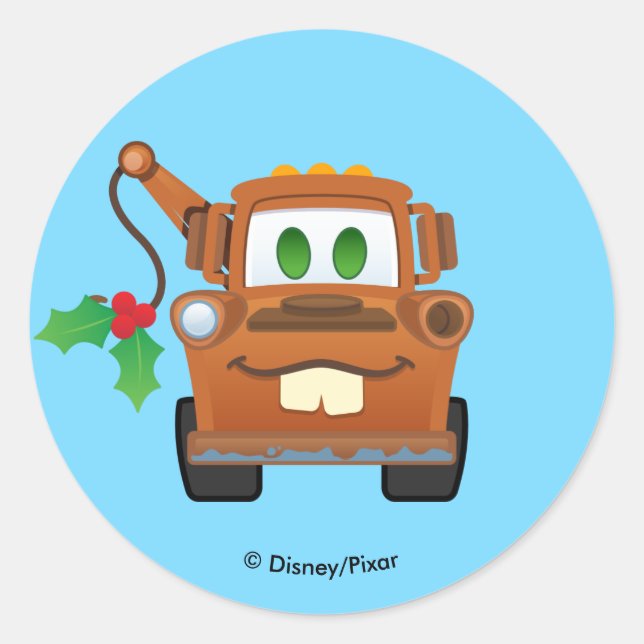 Sticker Rond Voitures Noël | Camion de remorque (Devant)