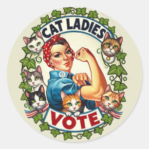 Sticker Rond Voix des dames du chat