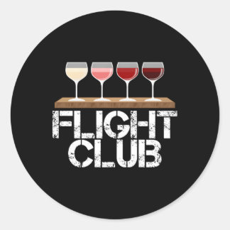 Sticker Rond Vol Club Vin Fomo Dégustation Vin Exemple Rose Rou