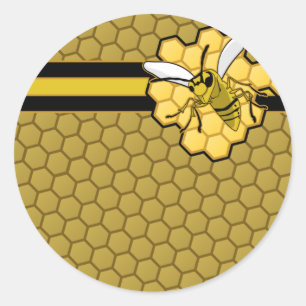 Sticker Rond Vol d'abeille à partir de nid d'abeilles